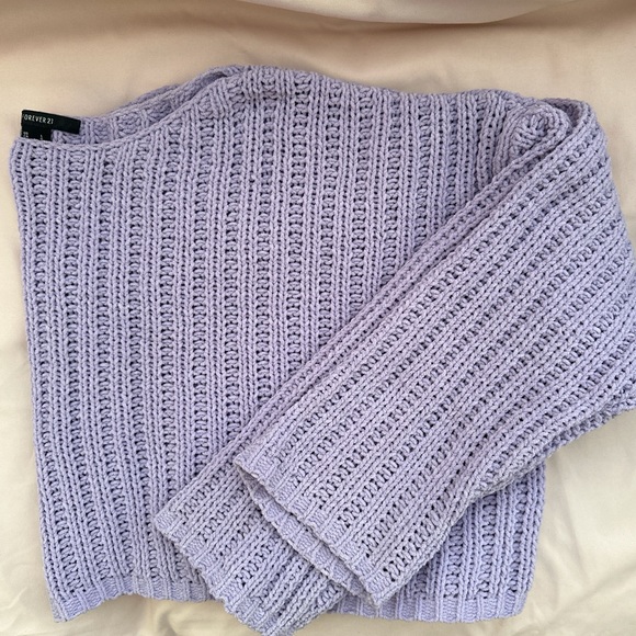 Forever 21 Purple Cropped Cardigan - Picture 3 of 3